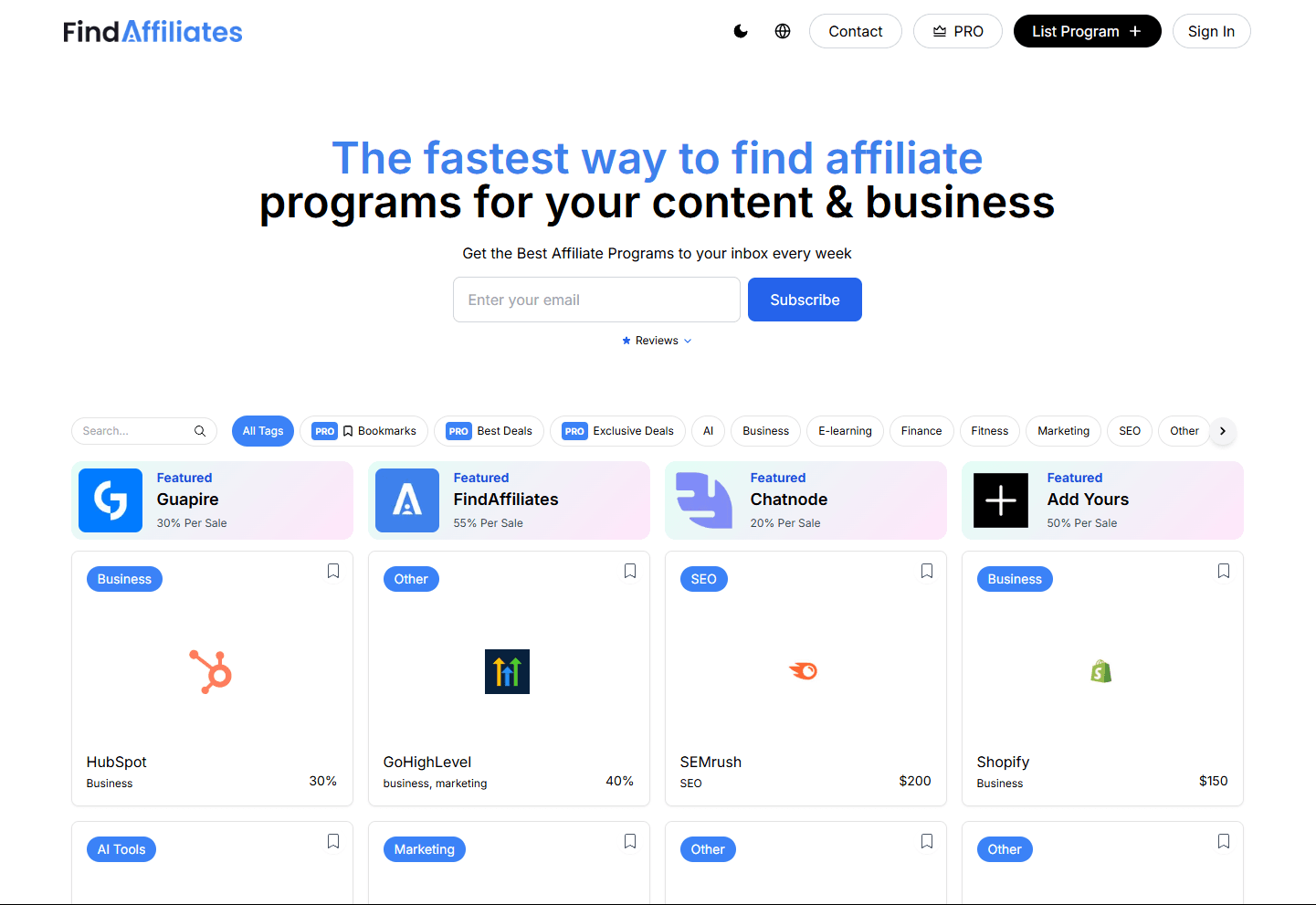 Find Affiliates
