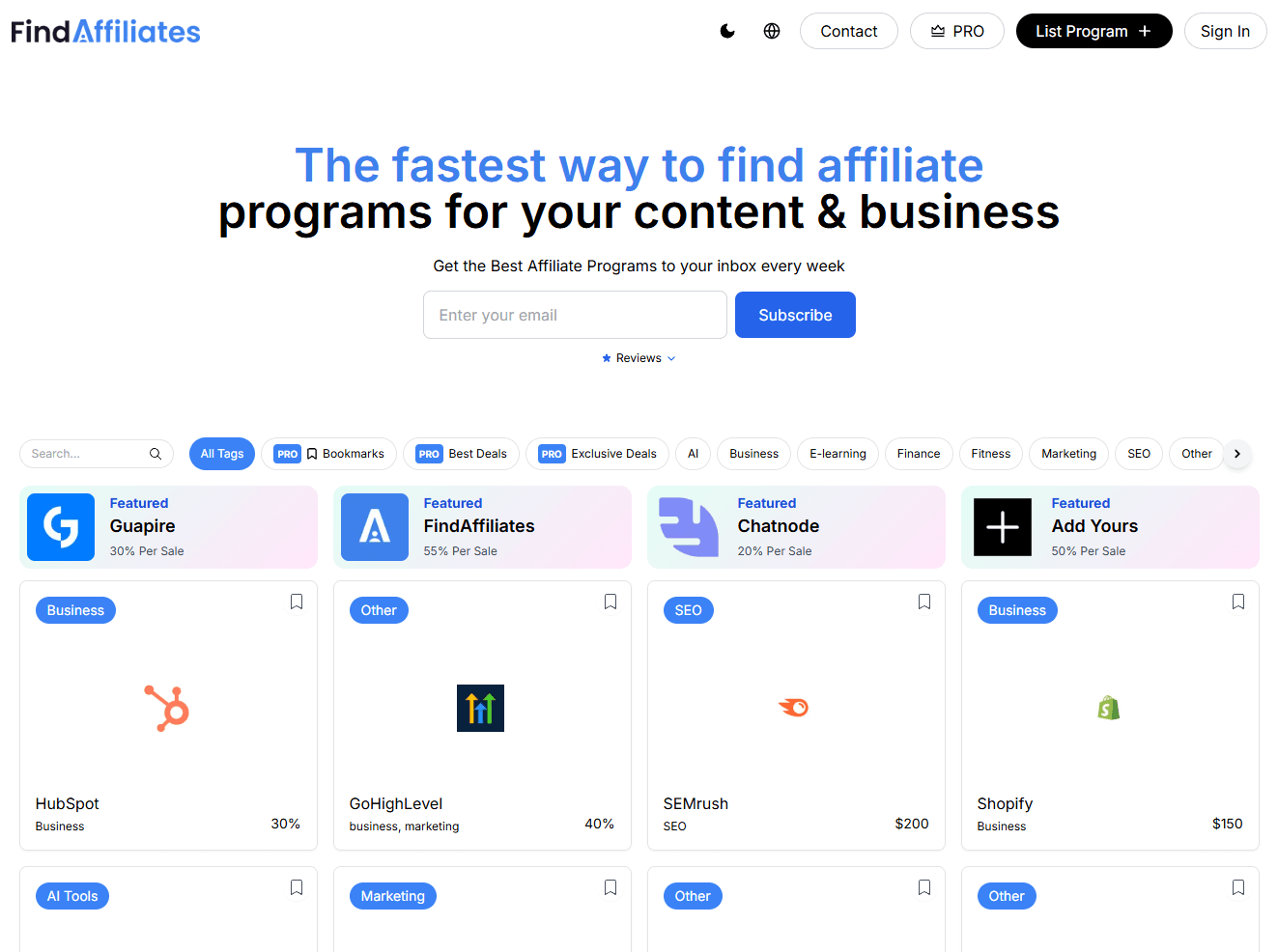 Find Affiliates